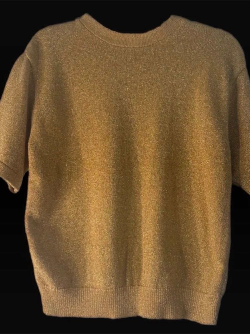 Alfred Dunner Shimmering Gold Scoopneck Sweater